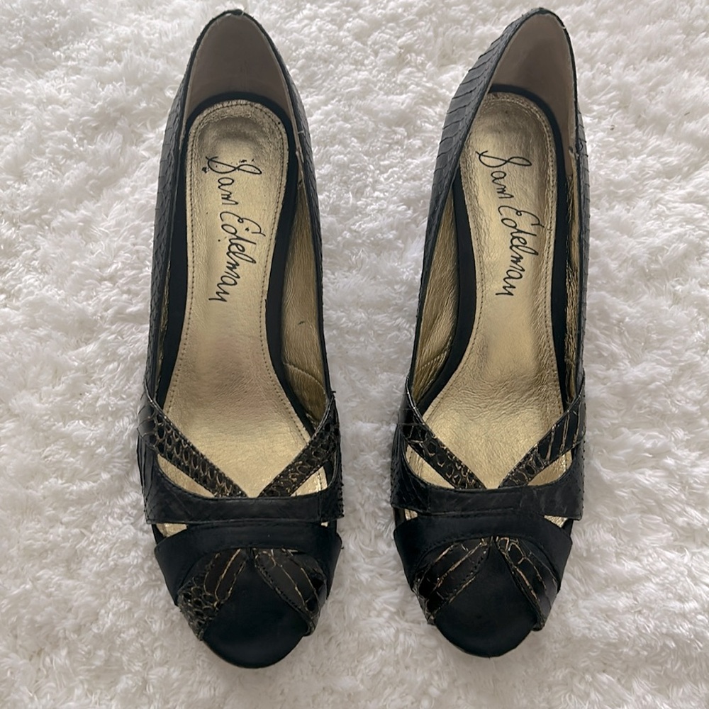 Sam Edelman Hayden Snake 3” Wedge Heels Size 7.5-GENTLY WORN